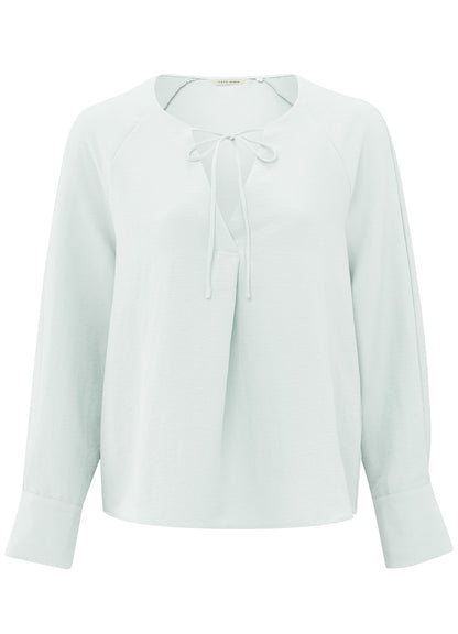 Shiny V-Neck Top : Barely Blue 24306