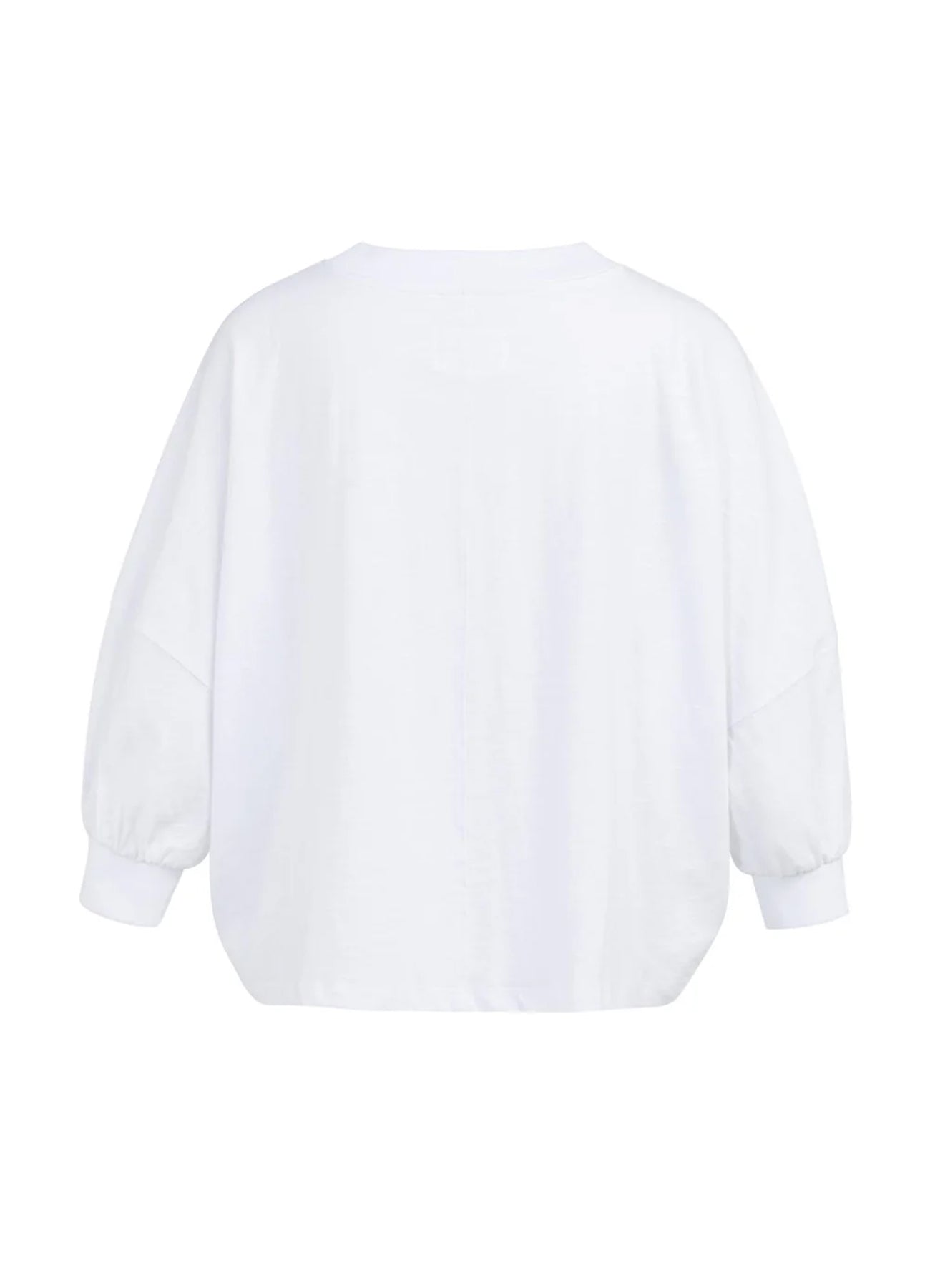 Oversized Jersey Top With Cuffs : Pure White 00000