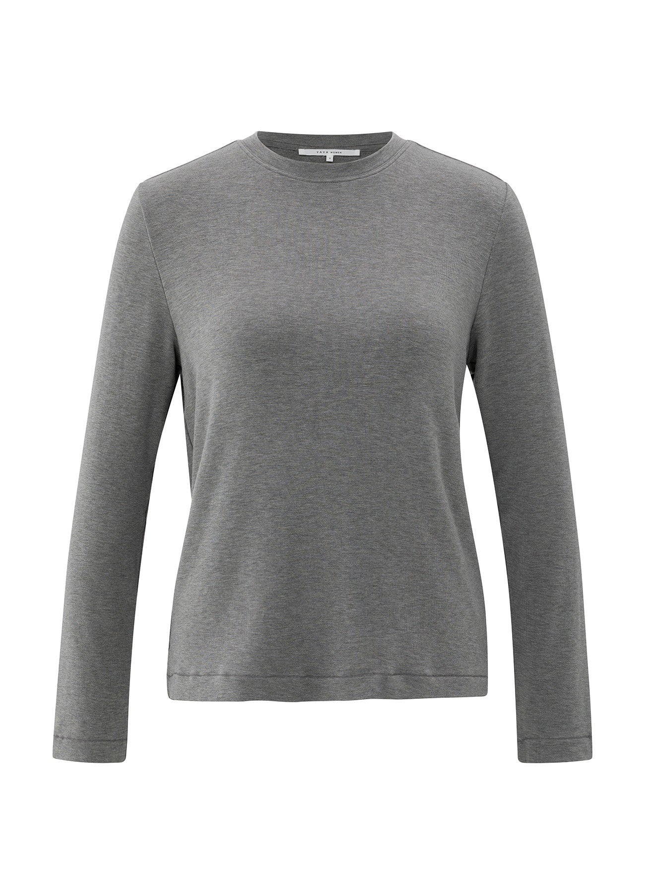 Long Sleeve Heavy Weight Jersey Top : Taupe Grey Melange