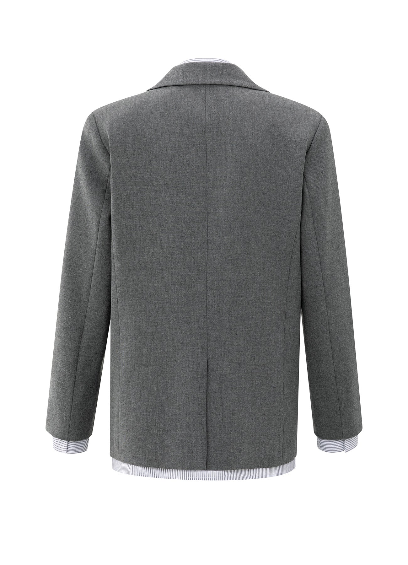 Woven Loose Fit Blazer With Do : Black Oyster Melange 99004