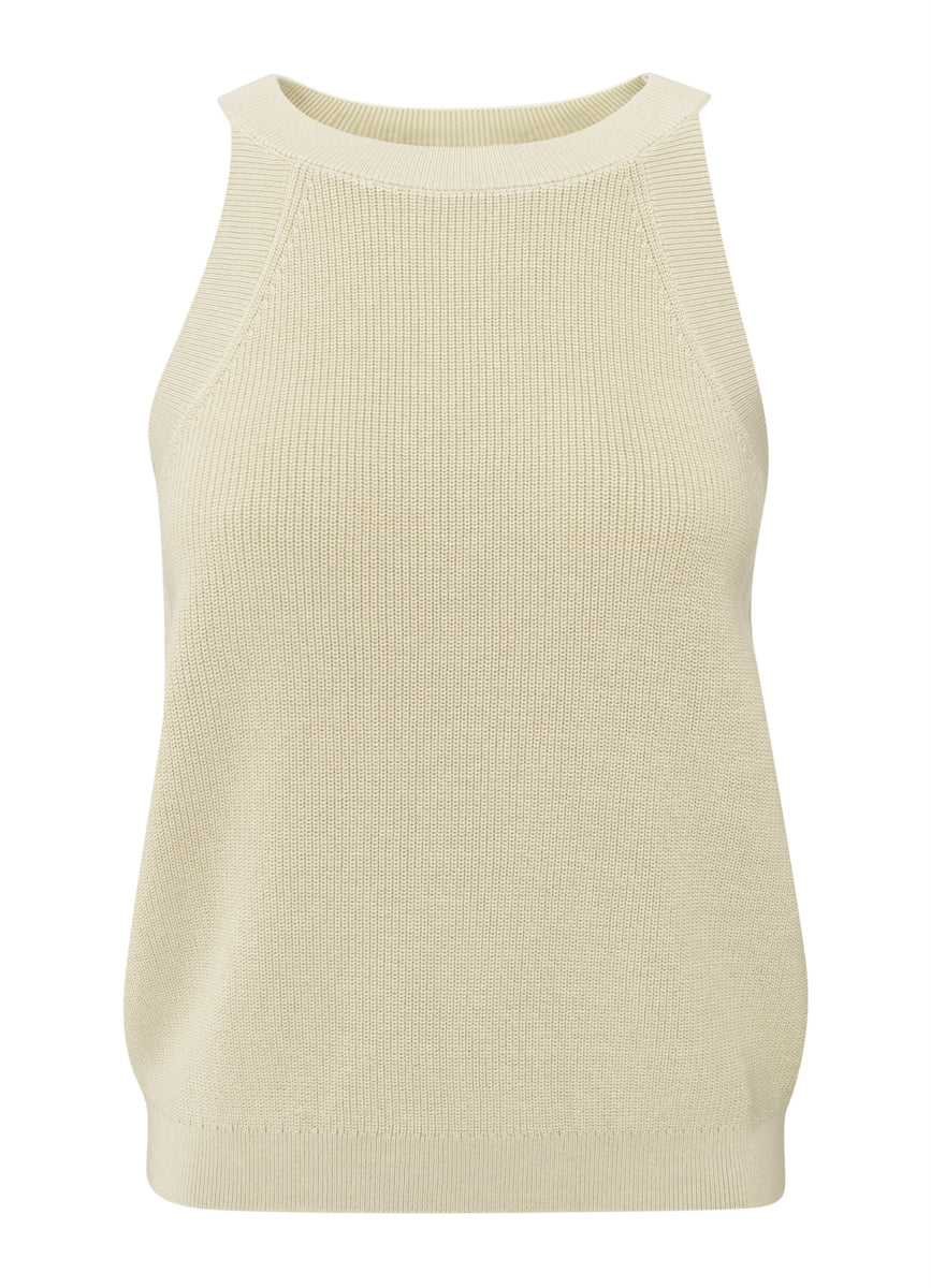 Knitted Tanktop High Neckline : Summer Sand 20908