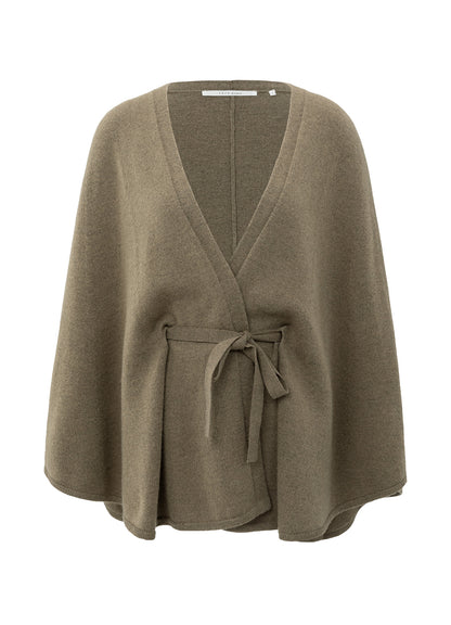 Knitted Poncho Cardigan : Capers Melange 99008