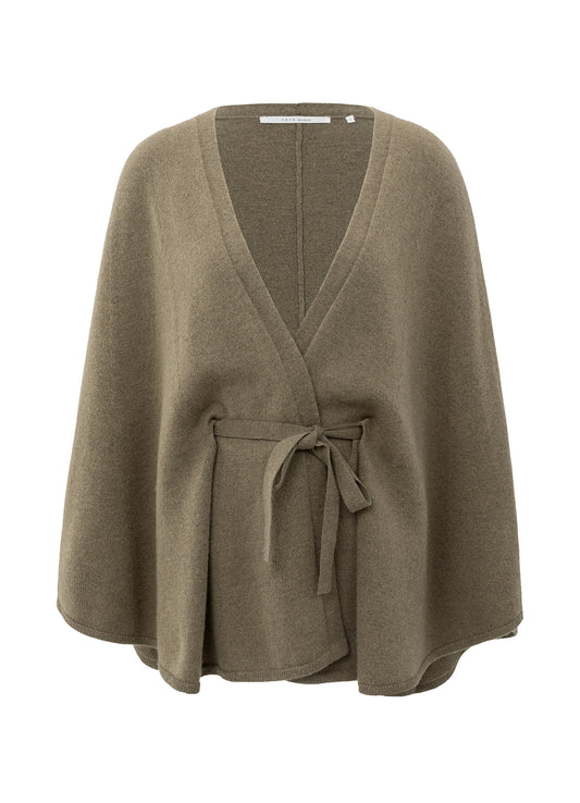 Knitted Poncho Cardigan : Capers Melange 99008