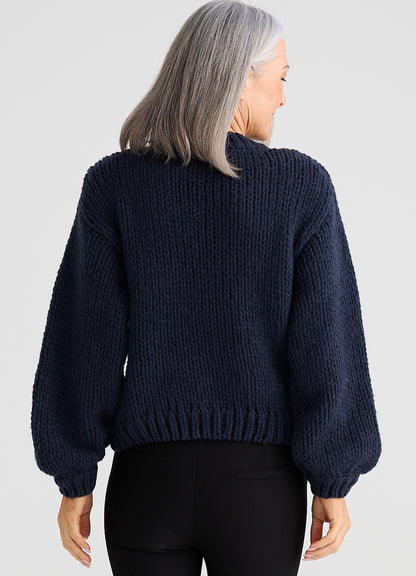 Heart On My Sleeve Knit : Navy Multi