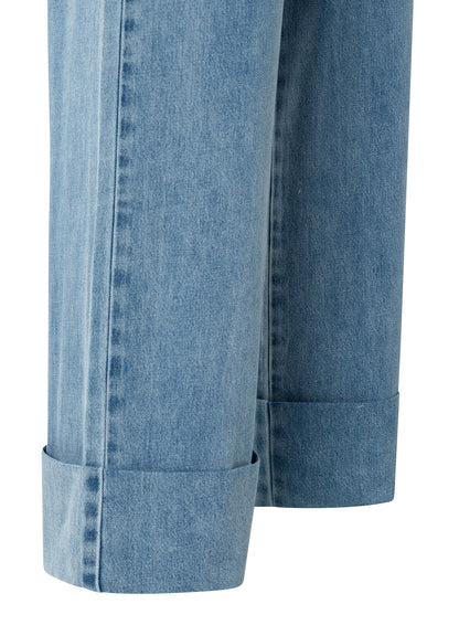 Loose Denim Pantalon W. Roll U : Blue Denim 01111