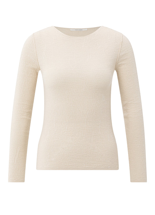 Light Structured Knitted Top : Chalk White 99005