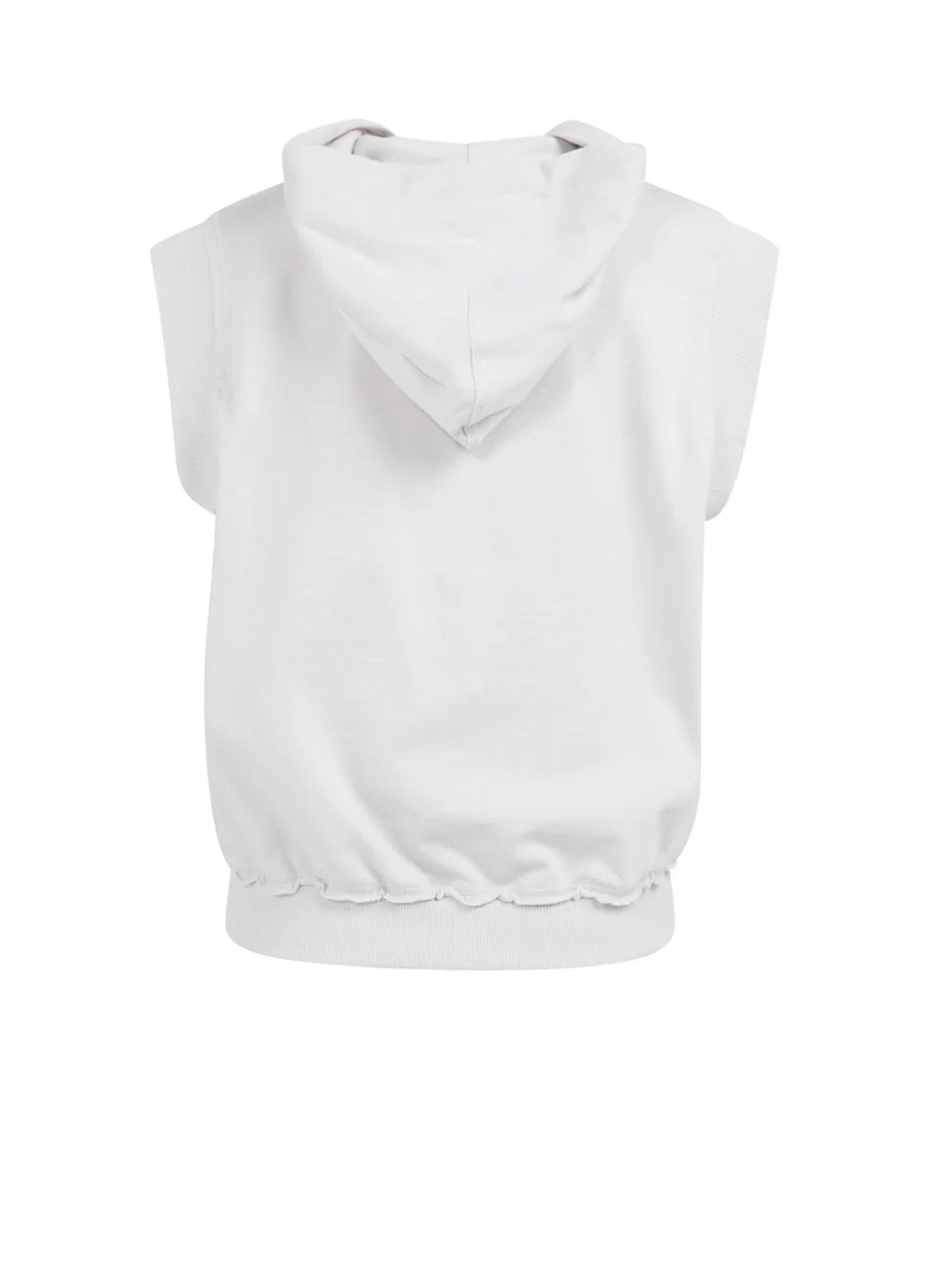 Sleeveless Hoodie With Cords : Temple Gray 30005