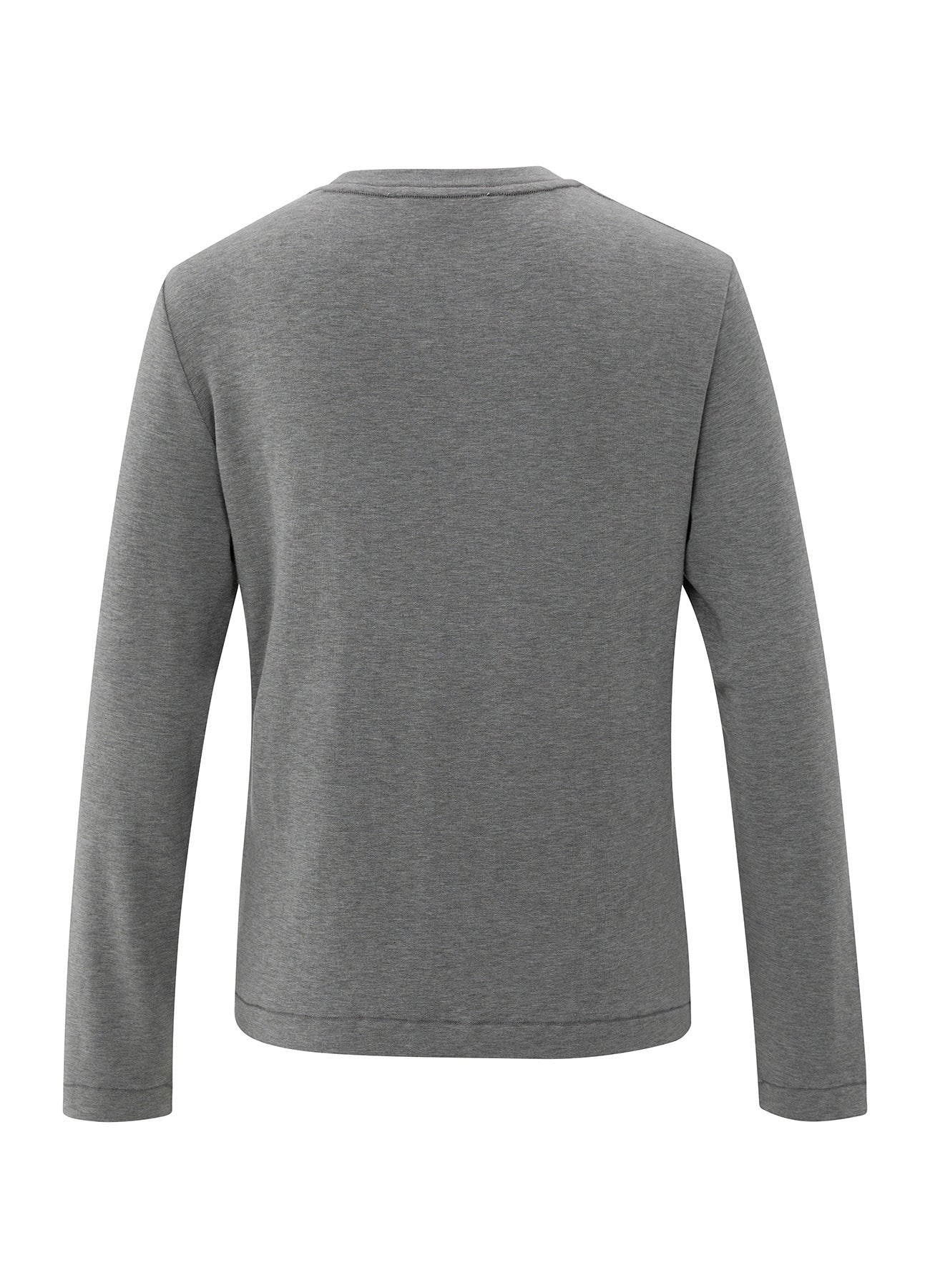 Long Sleeve Heavy Weight Jersey Top : Taupe Grey Melange