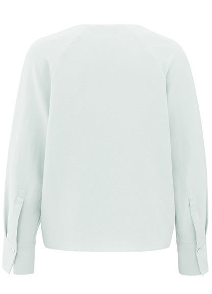 Shiny V-Neck Top : Barely Blue 24306