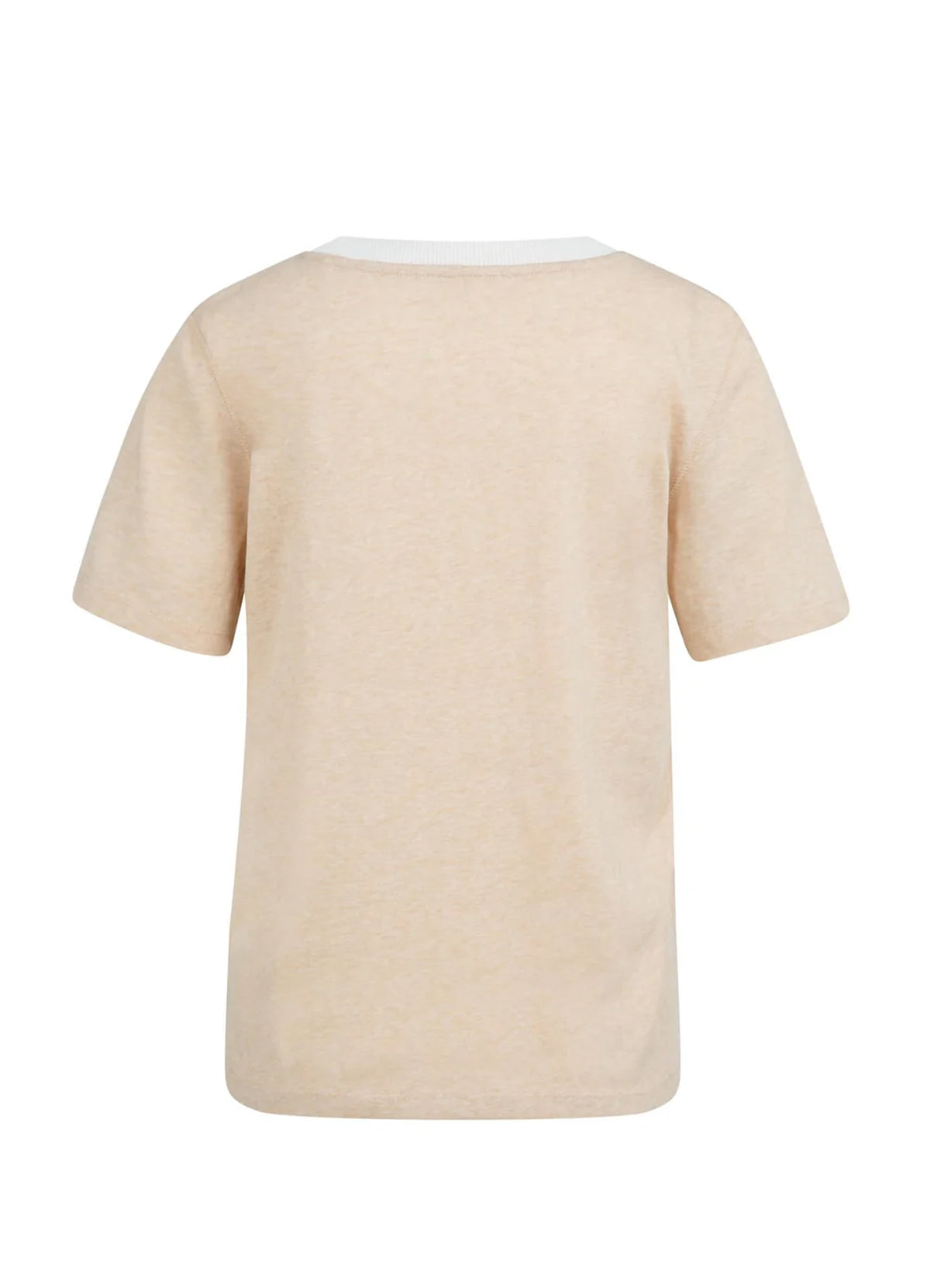 Melange T-Shirt With Ribbed Ne : Desert Beige Melange 990522