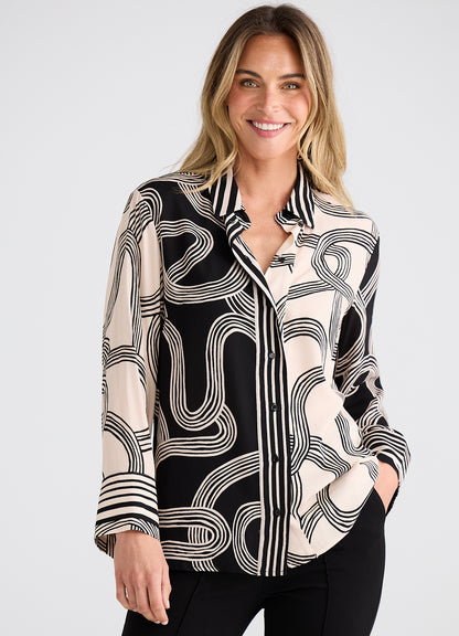Lucy Shirt : Ink Lines Multi