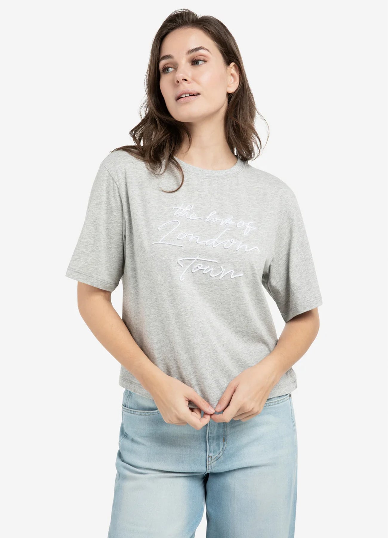 Short Sleeve T-Shirt With Floc : Pure White Dessin 000001