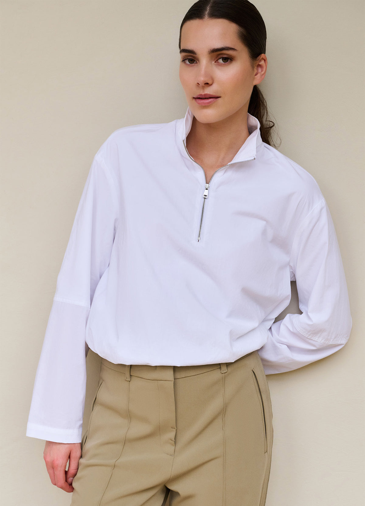 Balloon Top With Zipper : Pure White 00000