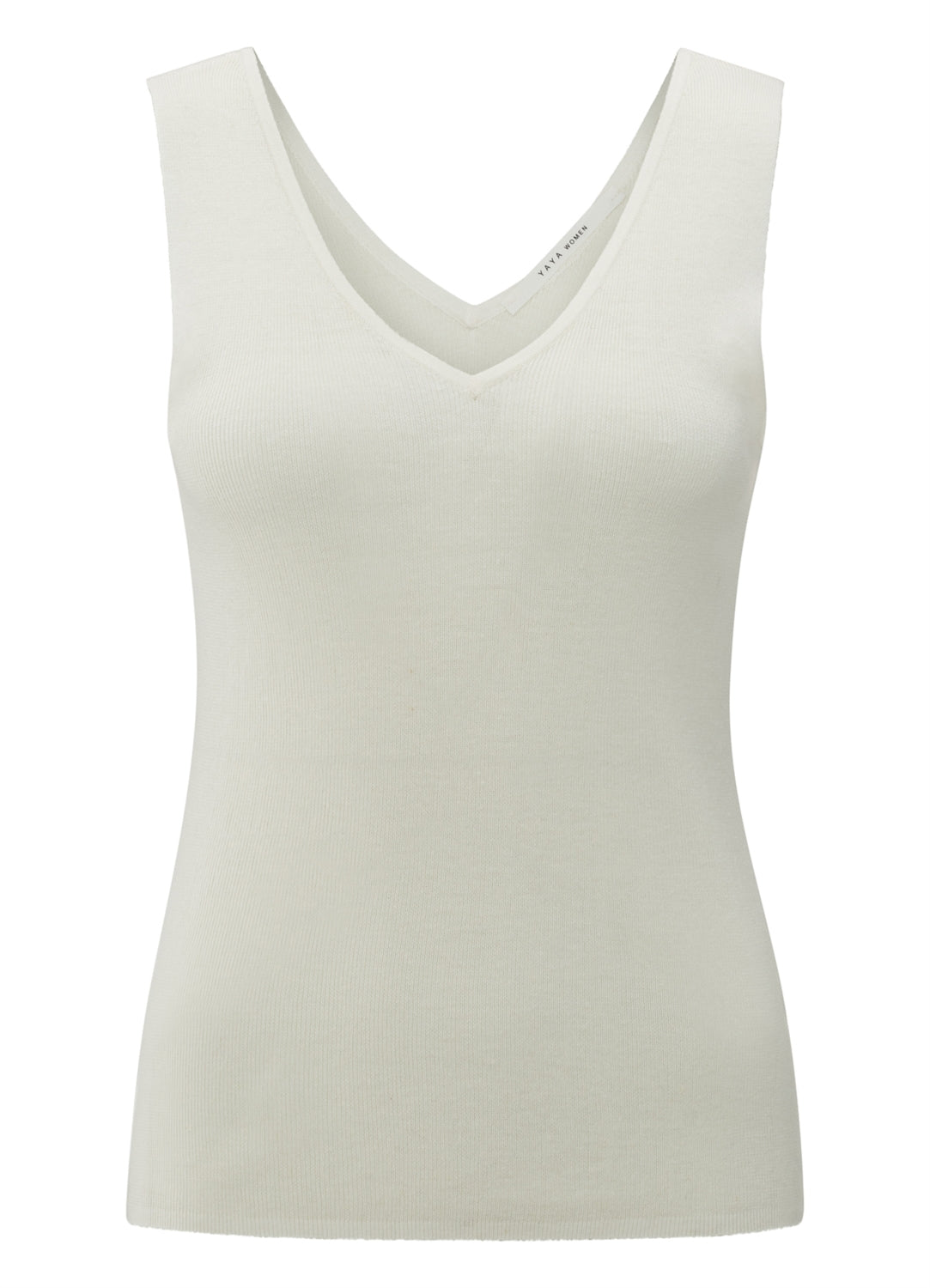 Fine Rib Knitted Tanktop : Wool White 99691