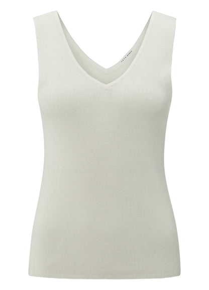 Fine Rib Knitted Tanktop : Wool White 99691