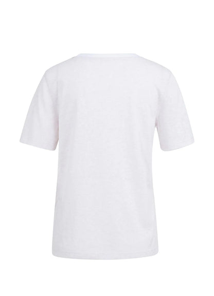 Melange T-Shirt With Ribbed Ne : Gray Lilac Melange 338042