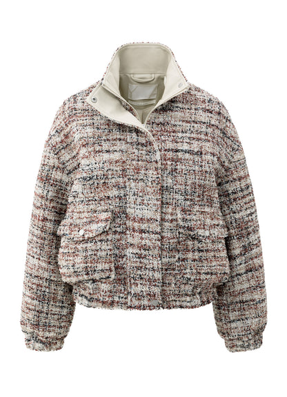 Boucle Jacket With Fringes : Blush Pink Dessin 990161