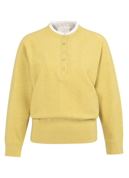 Batwing Sweater With Woven Details : Dried Moss Green Melange 406262