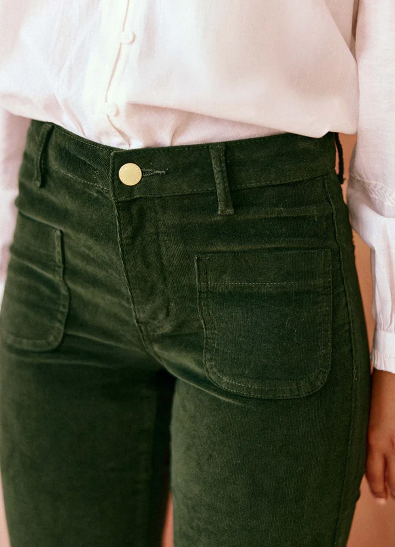 Pantalon Velours : 17-Kaki