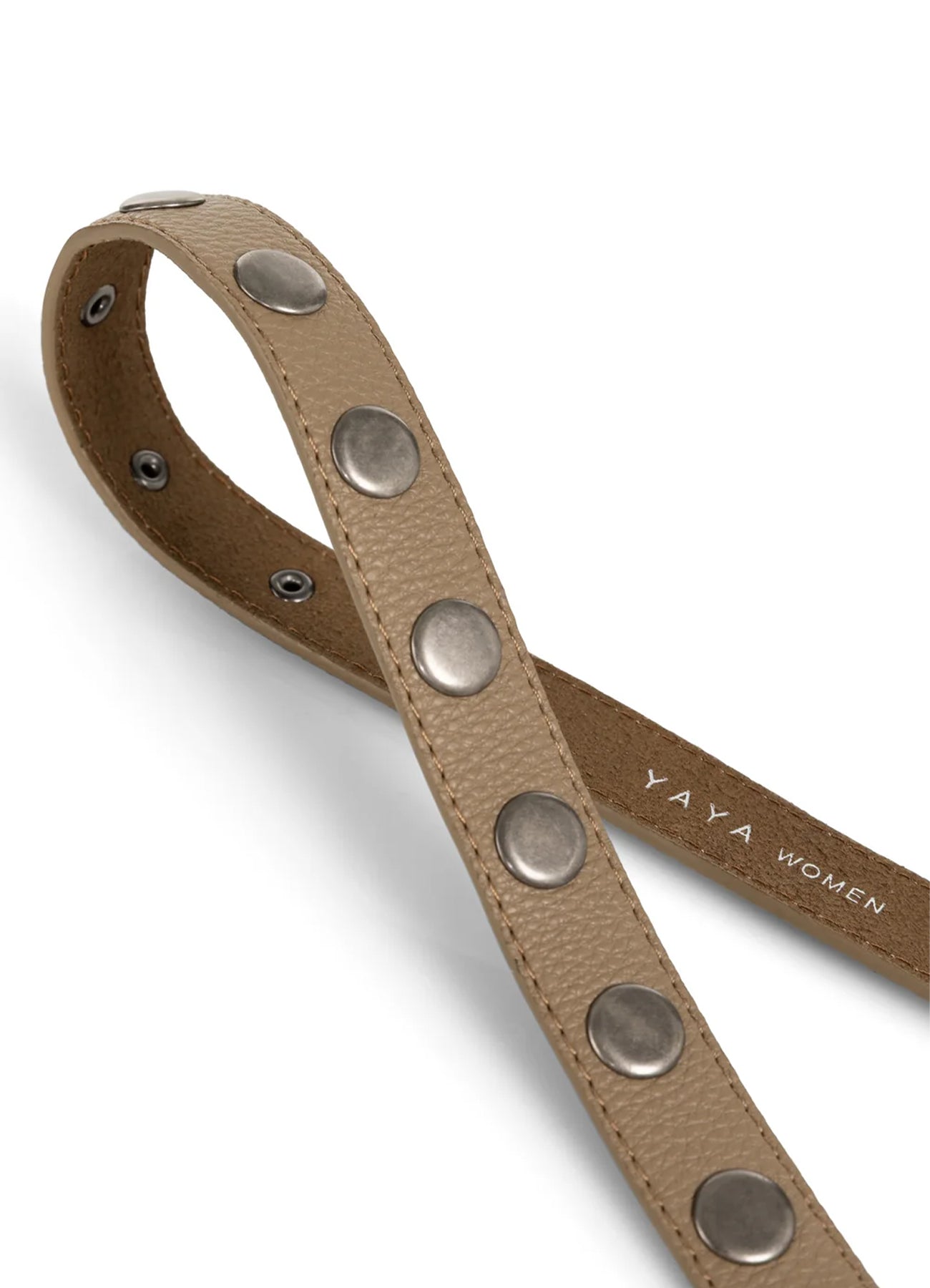 Studded Leather Belt : Khaki Green 99045