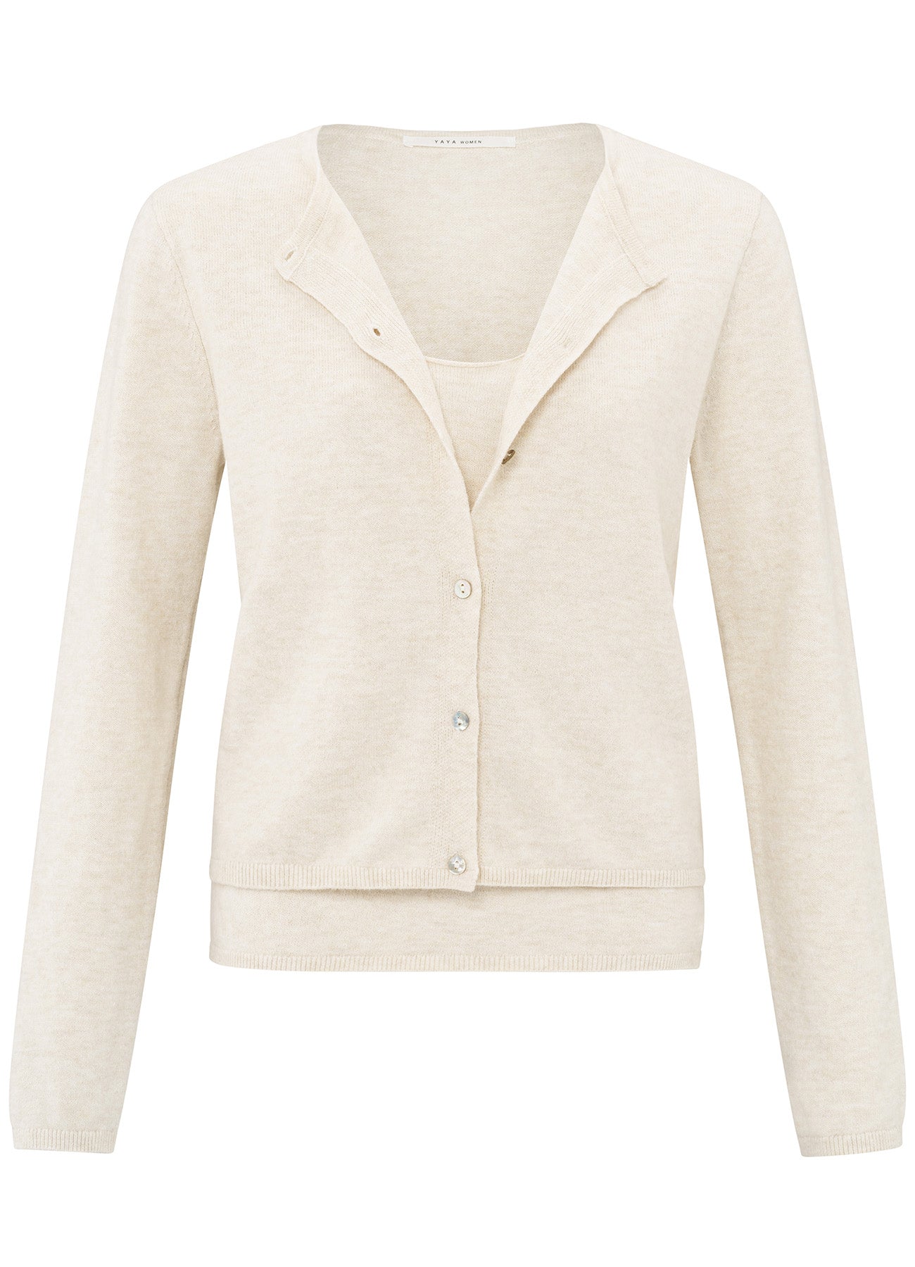 Short Cardigan With Tank Top : Nature Melange 99993