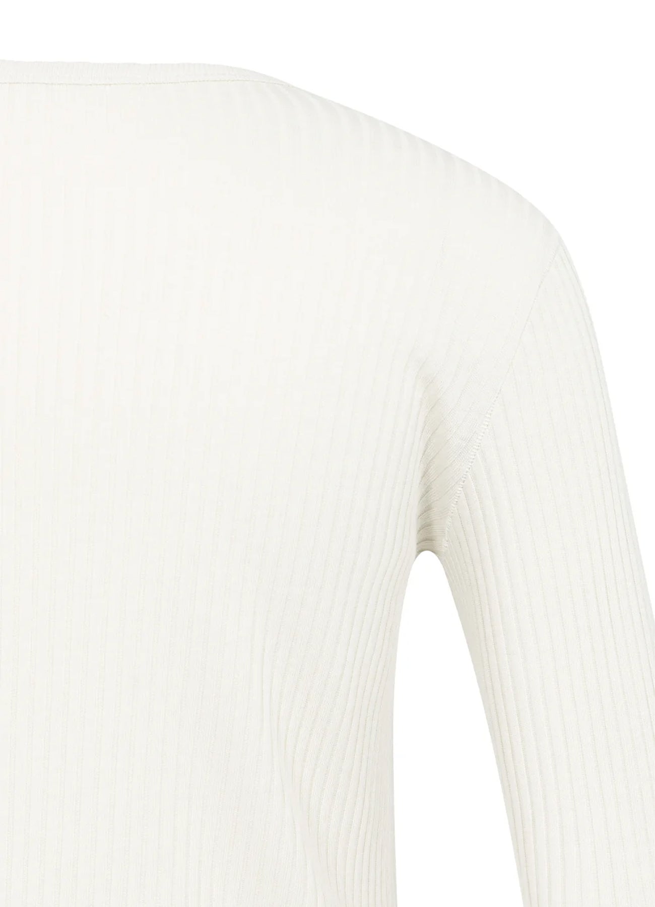 Ribbed Long Sleeve T-Shirt : Snowfall White 10002