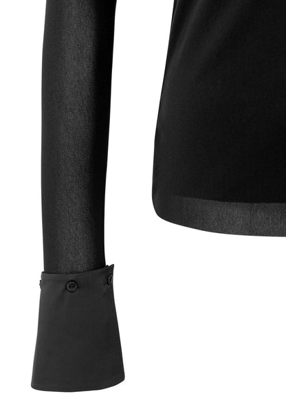Mesh Top With Removable Cuffs And Collar : Black