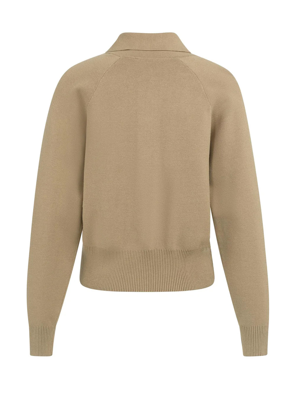 Long Sleeve Cardigan With Zipp : Khaki Green 99045
