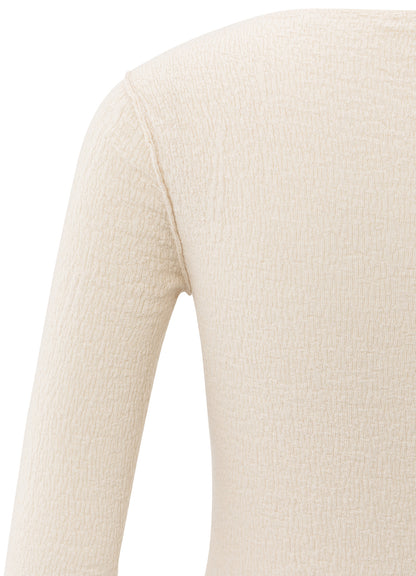 Light Structured Knitted Top : Chalk White 99005