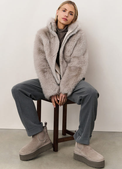 Cable High Neck Sleeveless Swe : Brown Melange 990172