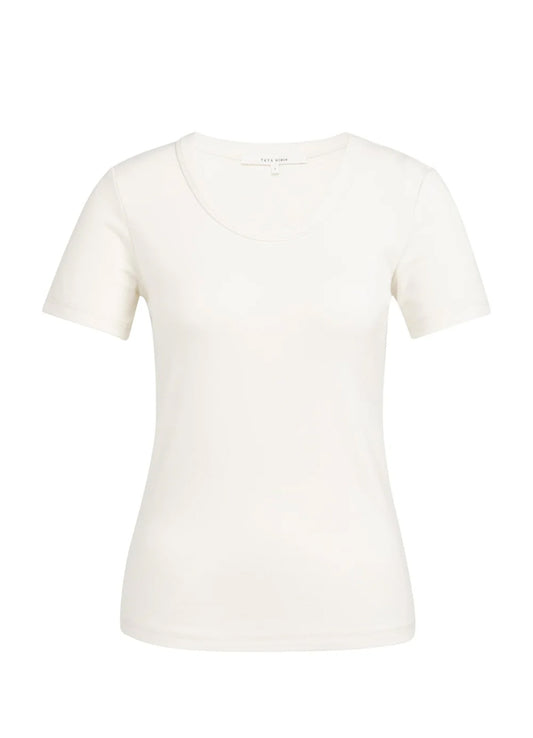 Round Neck Short Sleeve T-Shir : Off White 99049