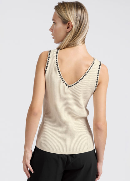 Rib Tanktop With Fun Detail At Edge : Summer Sand 20908