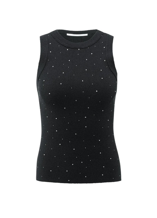 Knitted Tanktop With Shine : Black 443092