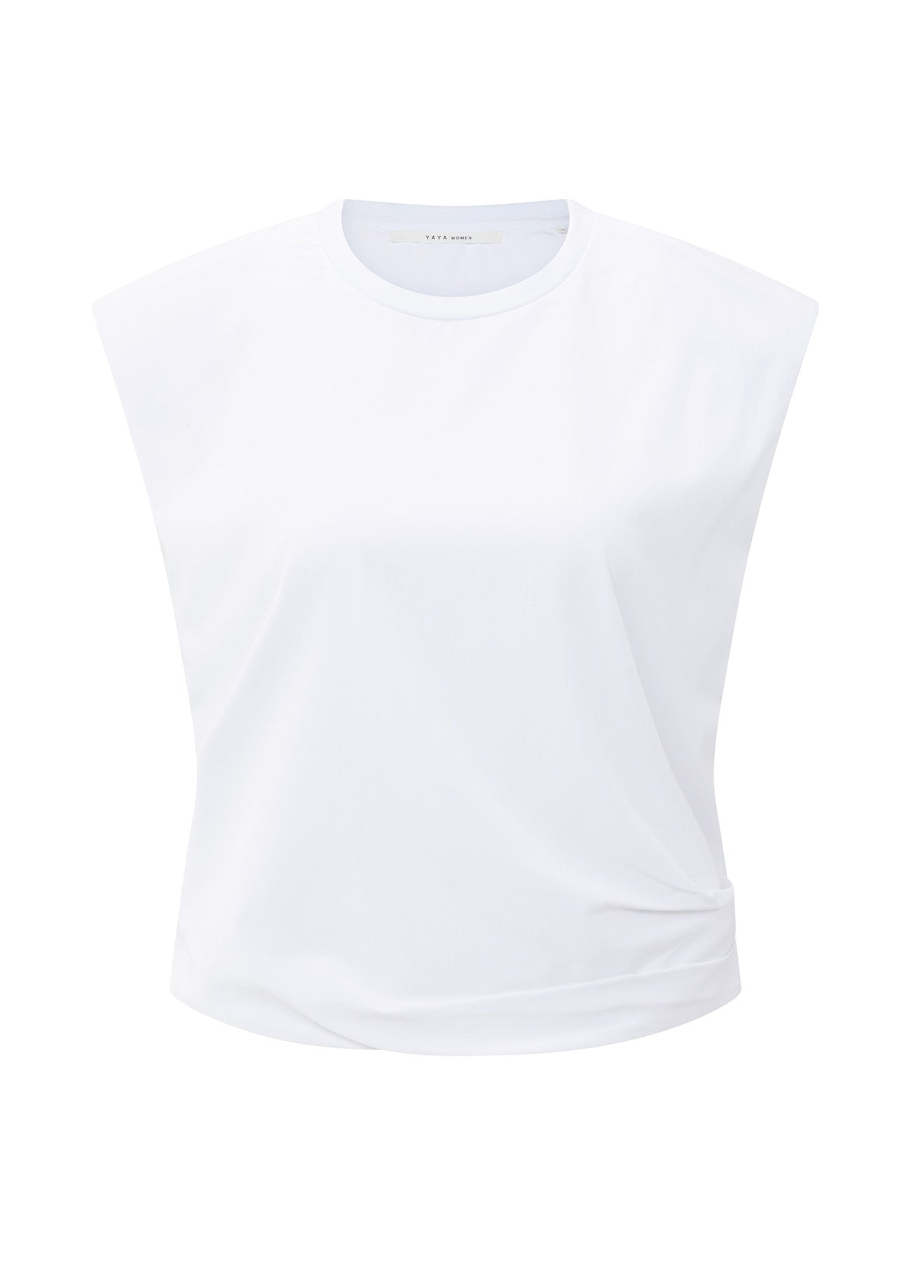 Top With Padded Shoulders And : Pure White 00000
