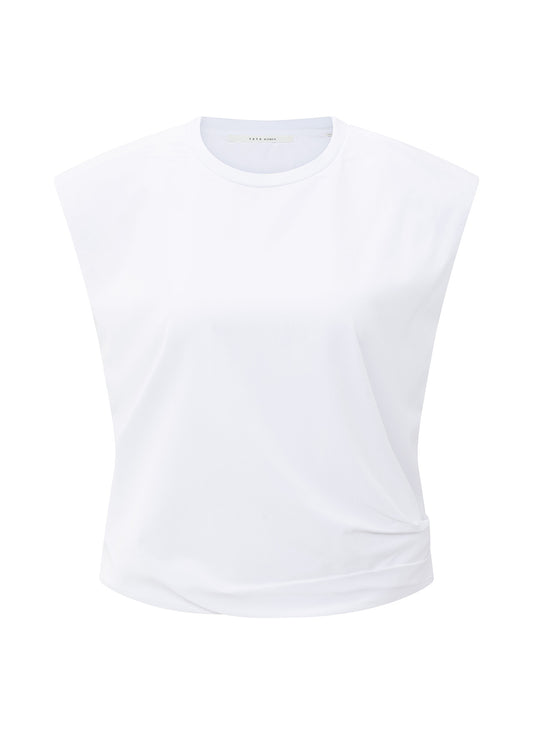 Top With Padded Shoulders And : Pure White 00000