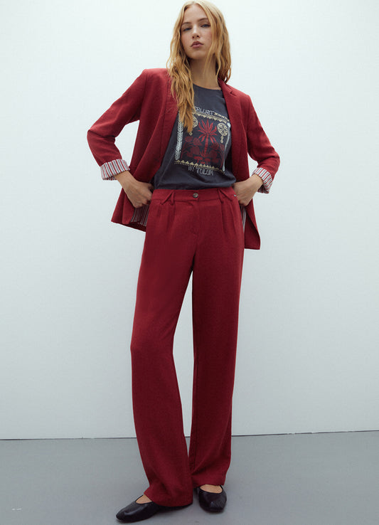 Trouser : Red-107