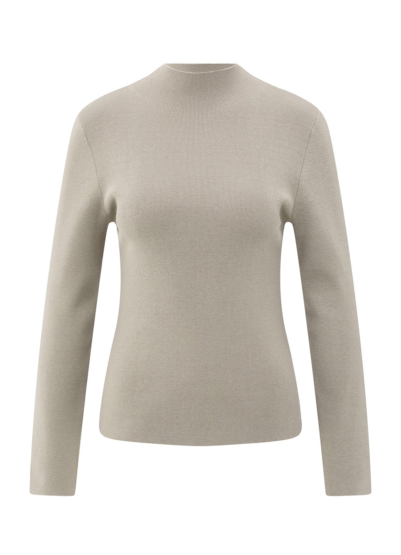 High Neckline Duo Color Sweate : Brownish Grey Dessin 990181