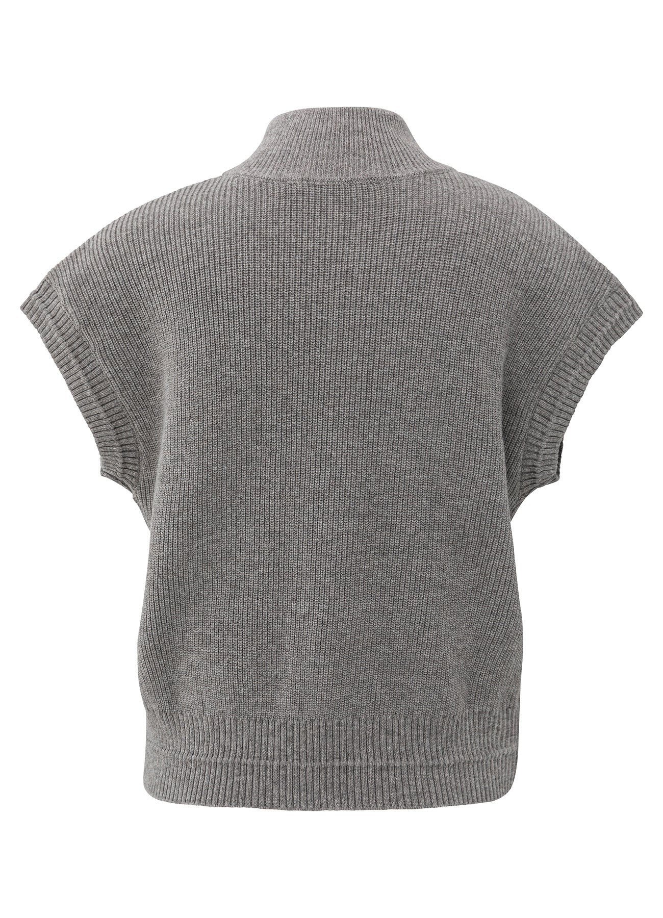 Sleeveless Cardigan With Zipper : Taupe Grey 990322
