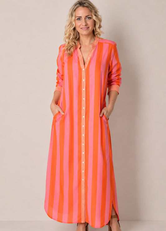 Longue Chemise Boutonnee Patch : 0902 Orange Clair