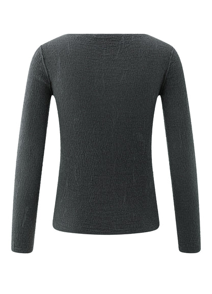 Light Structured Knitted Top : Oyster Black 90205