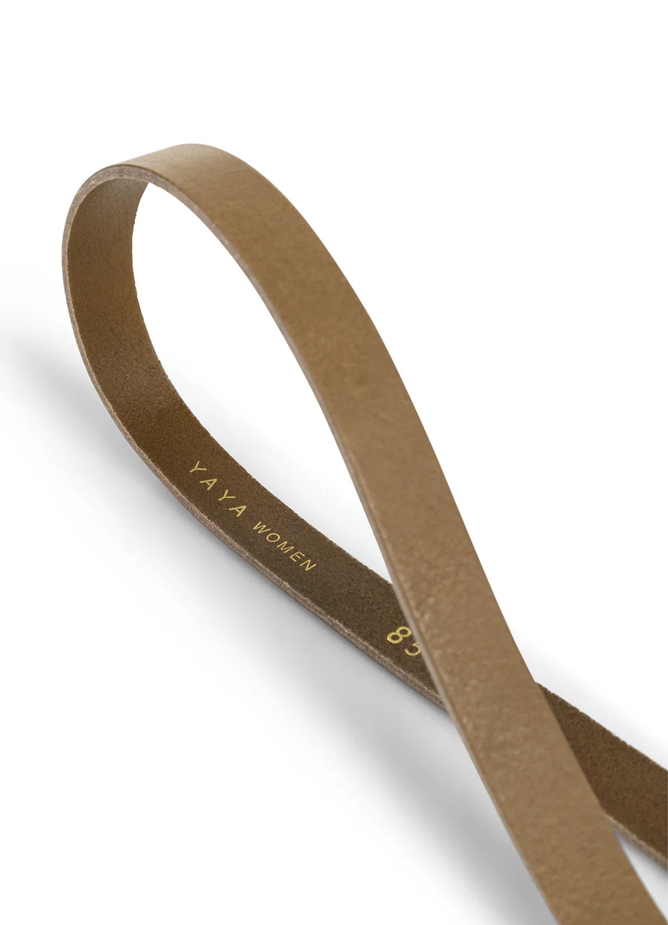 Leather Belt With Moon Buckle : Khaki Green 99045