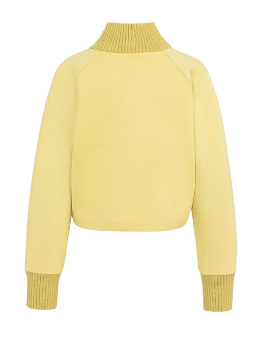 Sweatshirt With Knitted Collar And Cuffs : Dried Moss Green 40626