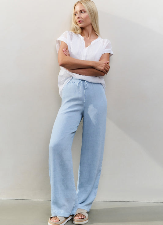 Woven Structured Wide Leg : Baby Blue 99992