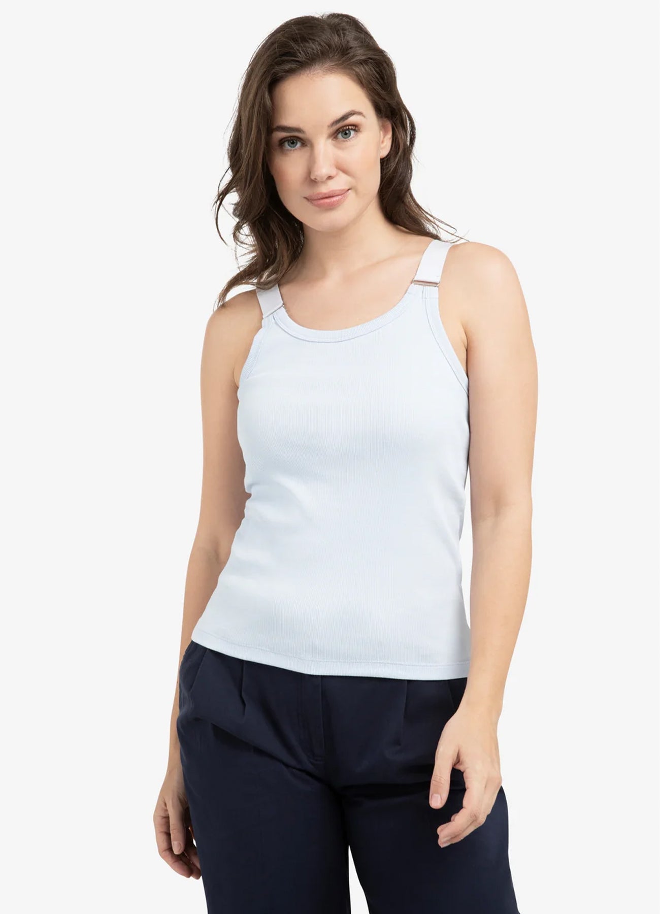 Singlet With Elatic Straps : Ice Blue 99048