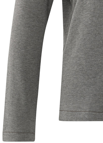 Long Sleeve Heavy Weight Jersey Top With Turtle Neck : Dark Taupe Grey Melange