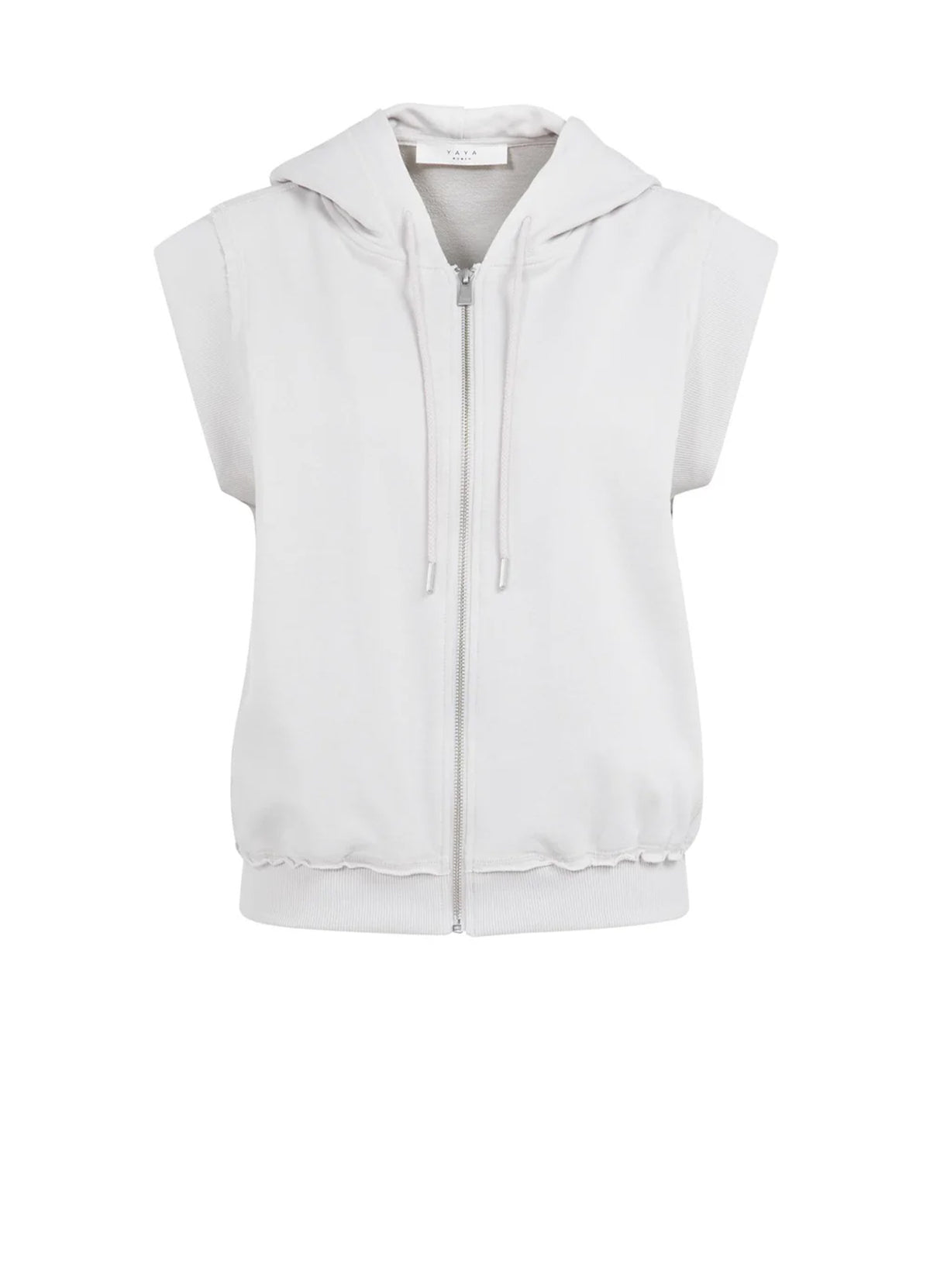 Sleeveless Hoodie With Cords : Temple Gray 30005