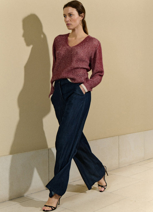 Sweater : 0108-Red Burgundy