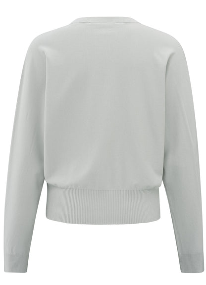 Batwing Cardigan With Contrast Details : Grey Melange 99981