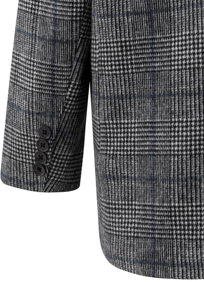 Woven Oversized Checked Blazer : Contours Gray Dessin 00001