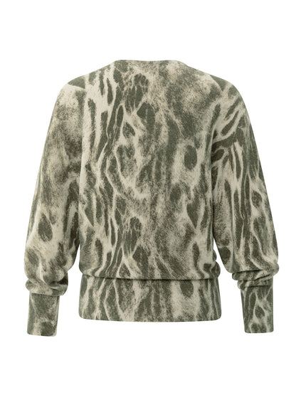 Sweater With Allover Print : Pale Khaki Beige Dessin 512161